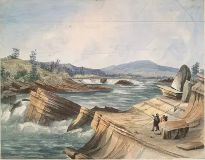 Kettle Falls, Columbia River by John Mix Stanley, 1854 — digital art print download