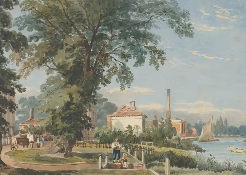 On the Thames at Hammersmith by John Varley — digital art print download