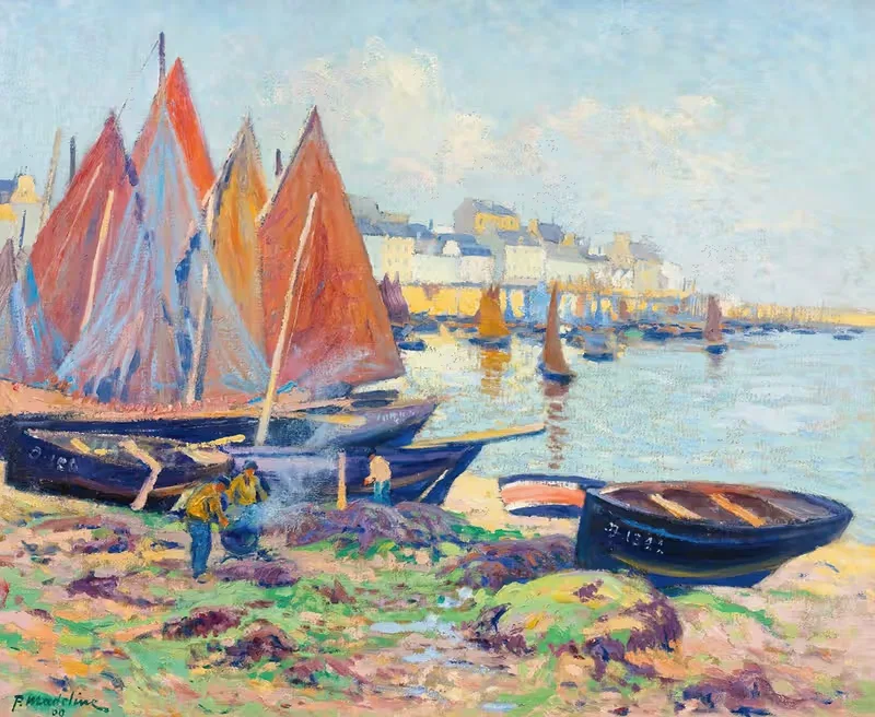 Bateaux Et Débardeurs by Paul Madeline, 1909 — digital art print download
