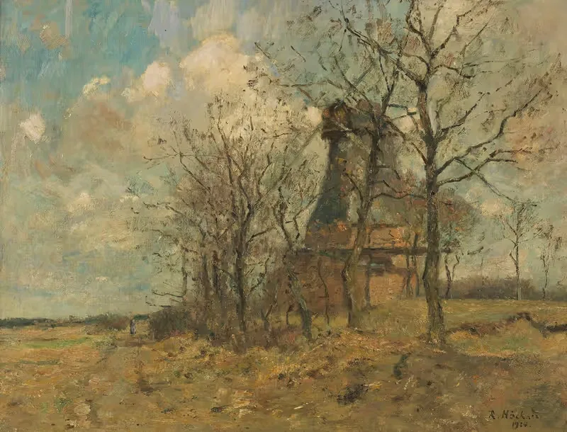 Die Wedeler Mühle unter Bäumen — Rudolf Höckner