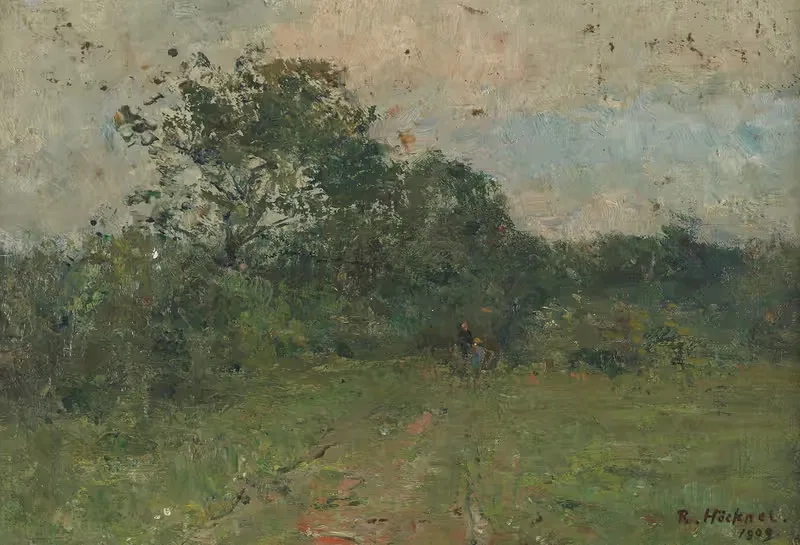 Пейзаж с маленькими фигурами by Рудольф Хекнер, 1909 — digital art print download