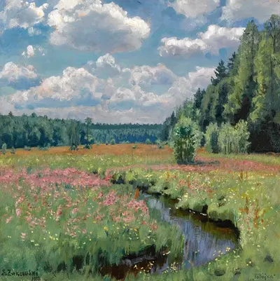 Летний луг, Пободка by Станислав Юлианович Жуковский — digital art print download