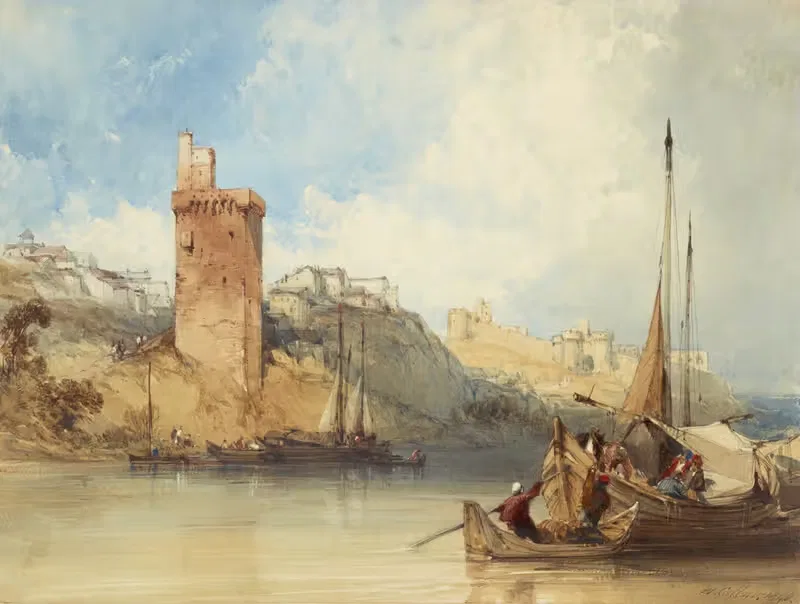 Вилнев-ле-Авиньон by Уильям Кэллоу, 1840 — digital art print download