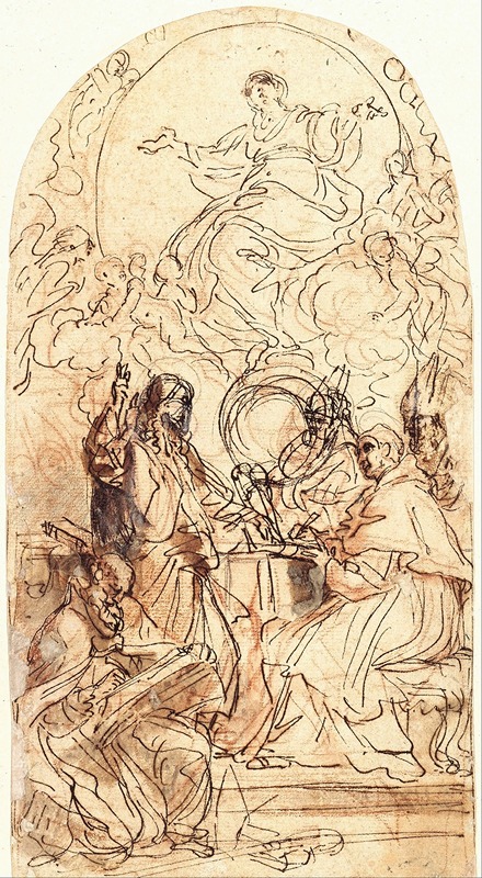 Madonna on a Crescent Moon and Four Saints — Carlo Maratti