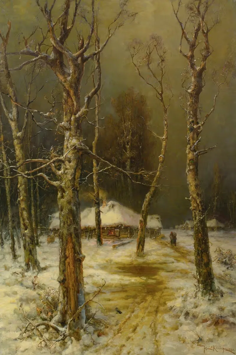 Зима в России by Юлий Сергиевич Клеверов, 1912 — digital art print download