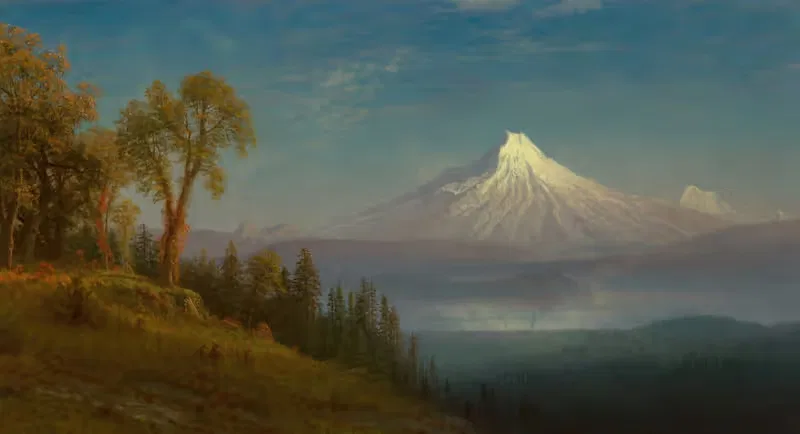 Гора Сент-Хеленс, река Колумбия, Орегон by Альберт Бирштадт, 1889 — digital art print download