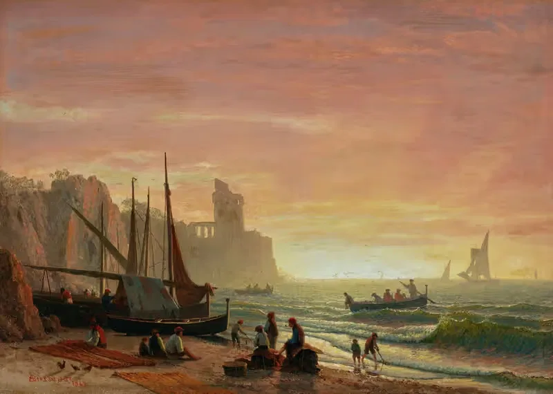 Рыболовный флот by Альберт Бирштадт, 1862 — digital art print download
