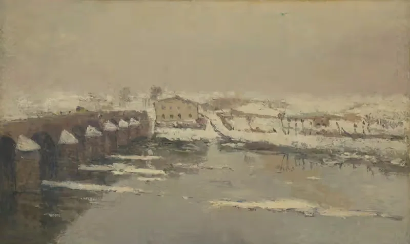 Зима на мосту Шато by Альбер Лебур, 1884 — digital art print download