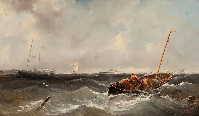 Hauling the Net by Albertus Van Beest, 1851 — digital art print download
