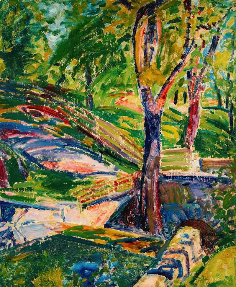 Fenced Landscape by Alfred Henry Maurer — digital art print download