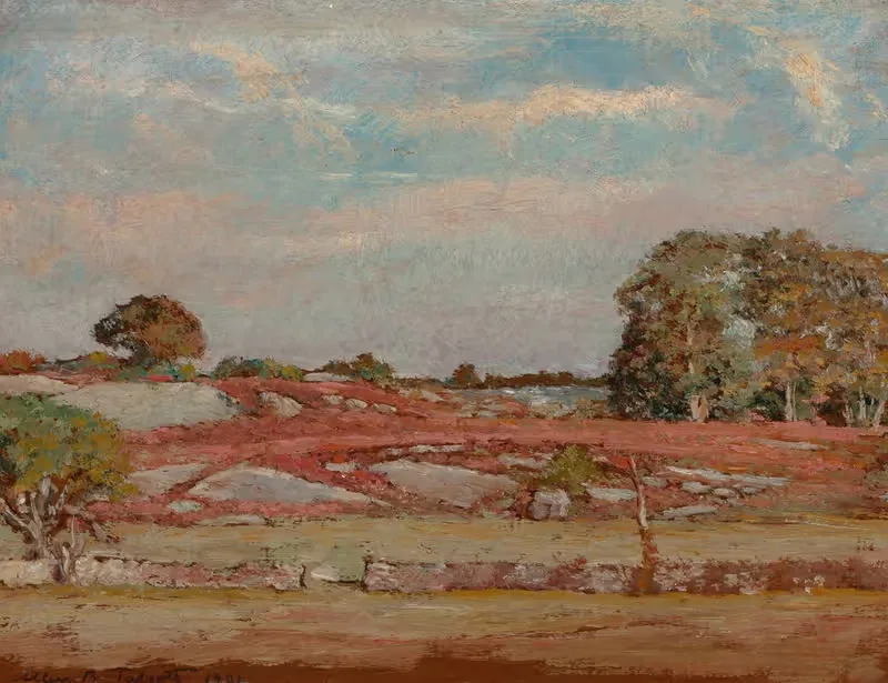 Rocks and Barberry by Allen Butler Talcott, 1901 — digital art print download