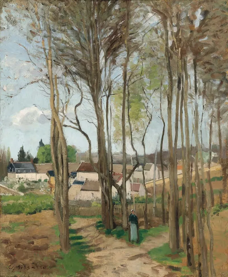 Le village à travers les arbres — Camille Pissarro