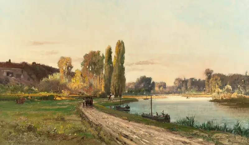 Path Along the Shore by Charles Edouard Du Bois, 1878 — digital art print download