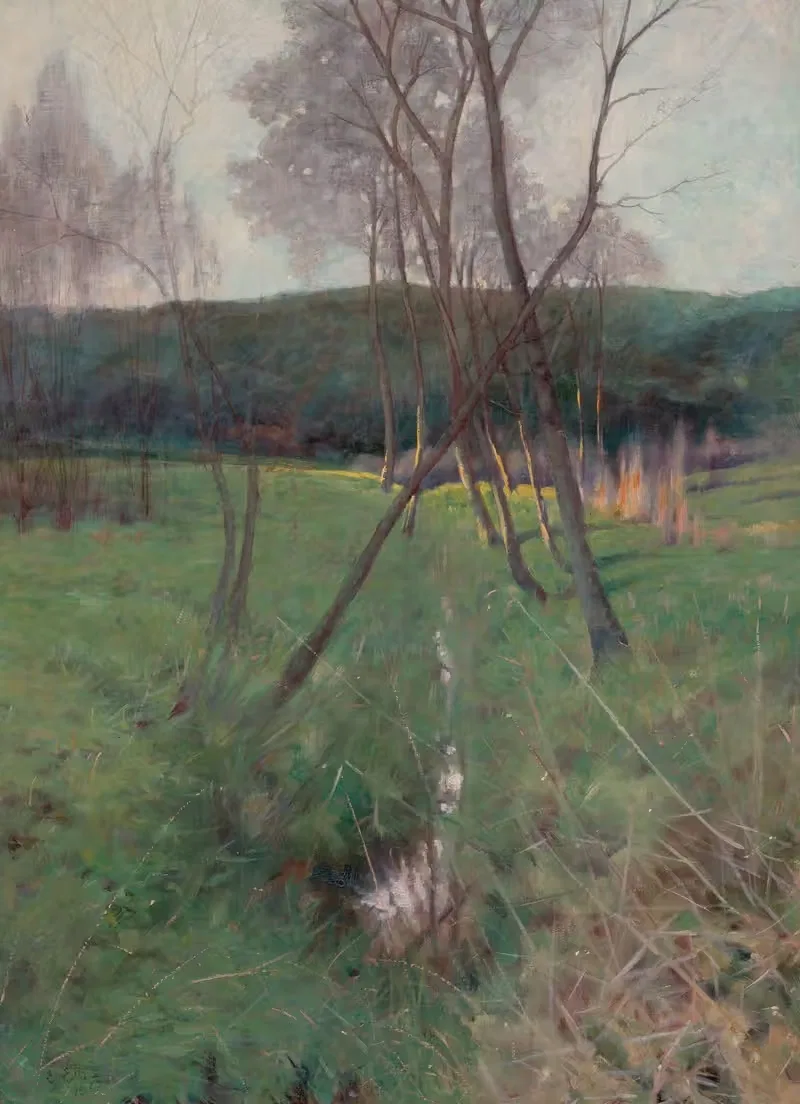 Деревья вдоль ручья by Эдвард Фредерик Эрц, 1895 — digital art print download
