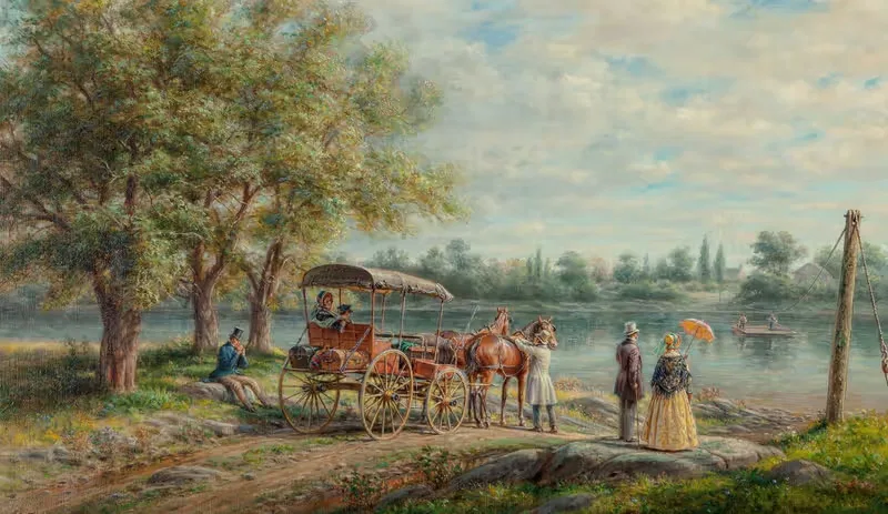 Ожидание на пароме by Эдвард Ламсон Генри, 1906 — digital art print download
