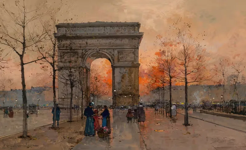 Триумфальная арка, Площадь Звезды by Эжен Галиен-Лалу — digital art print download