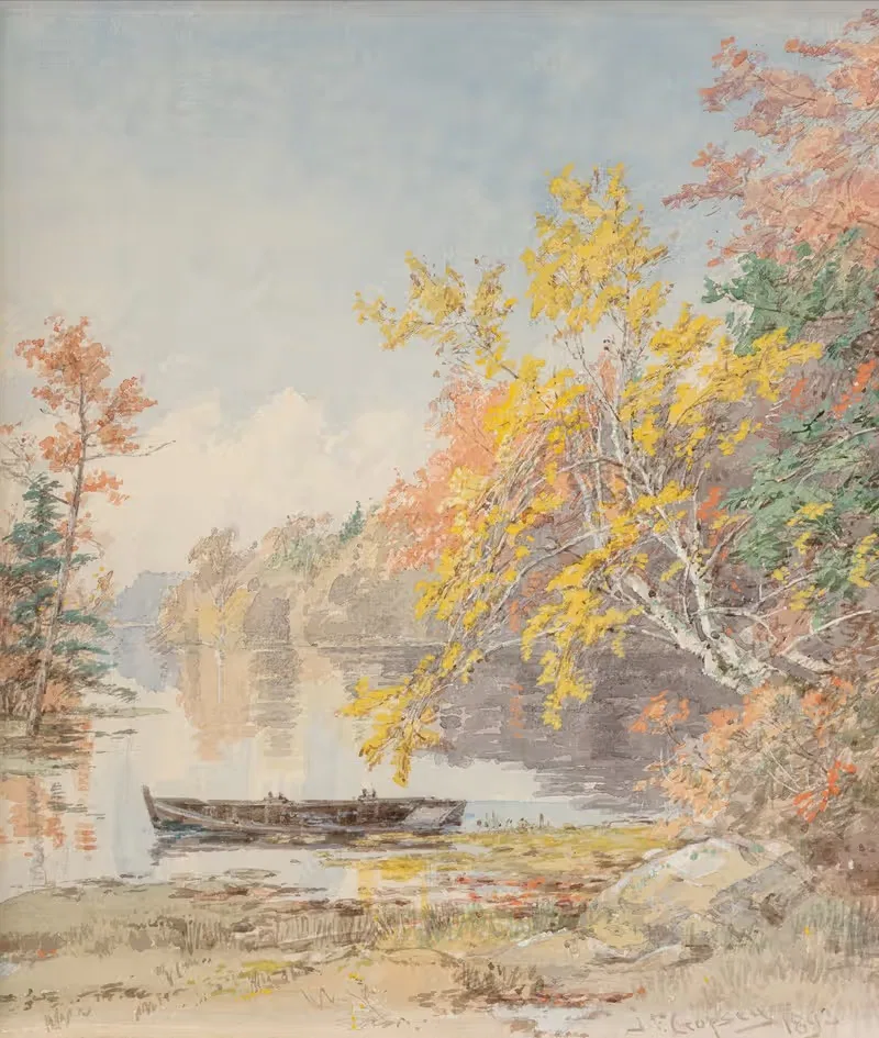 Осень на озере by Джаспер Фрэнсис Кропси, 1892 — digital art print download