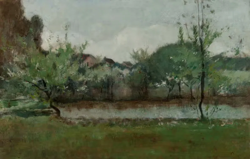 Landscape with Cottages by John Henry Twachtman — digital art print download