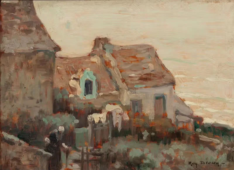 Brittany Village Scene by Roy H. Brown — digital art print download