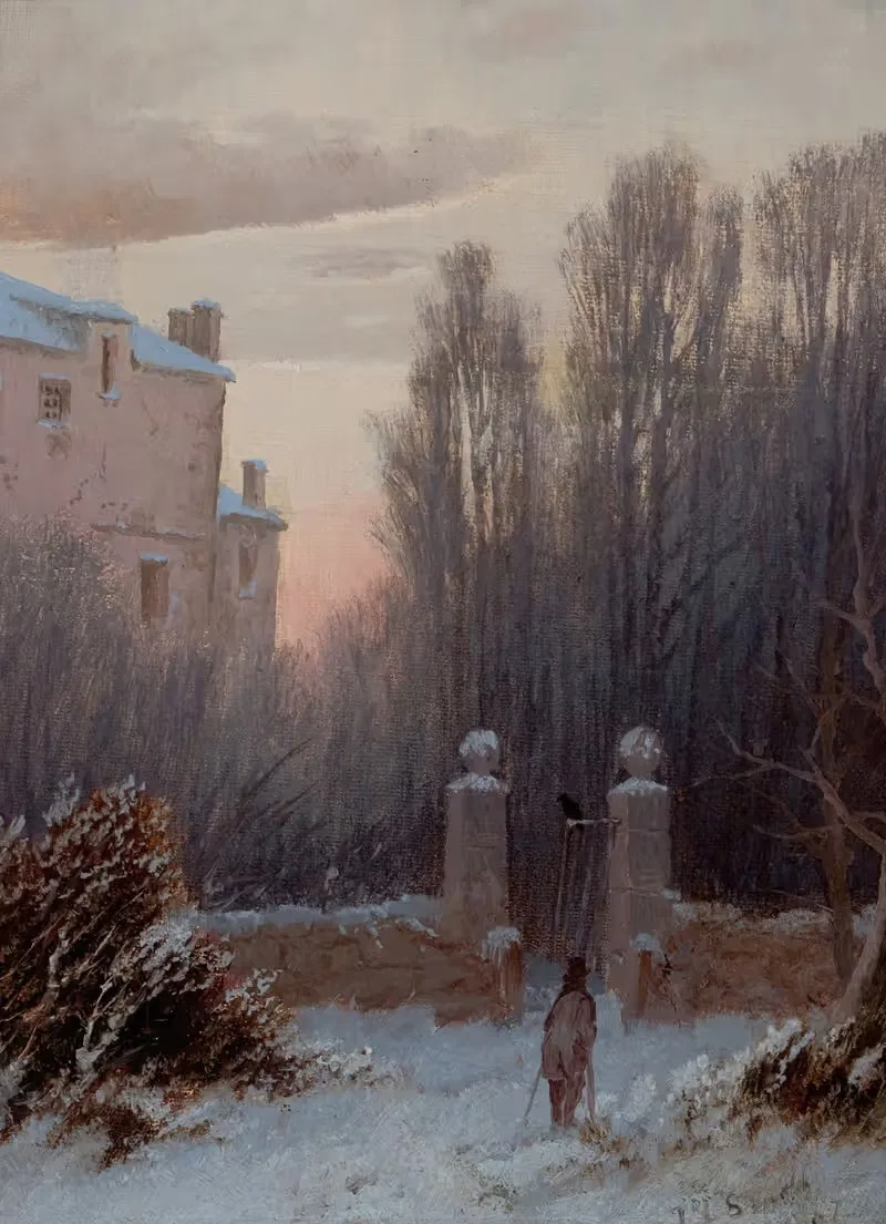 Старое поместье зимой by Томас Лохлан Смит, 1867 — digital art print download