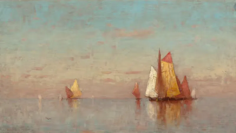 Sailing on Calm Waters by Walter Blackman, 1883 — digital art print download