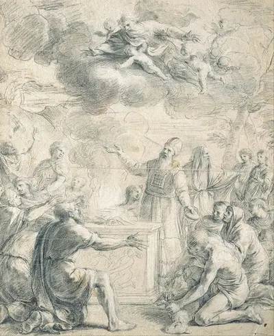 Aaron’s Sacrifice by Guillaume Courtois, 1653 — digital art print download