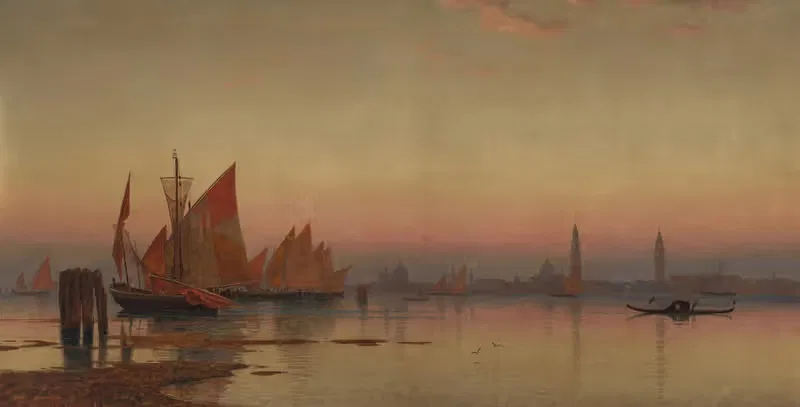 Венецианское побережье на закате by Уильям Стэнли Хазелтайн, 1872 — digital art print download