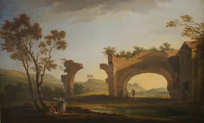 Ландшафт с руинами акведука by Адольф Фридерик Харпер, 1765 — digital art print download