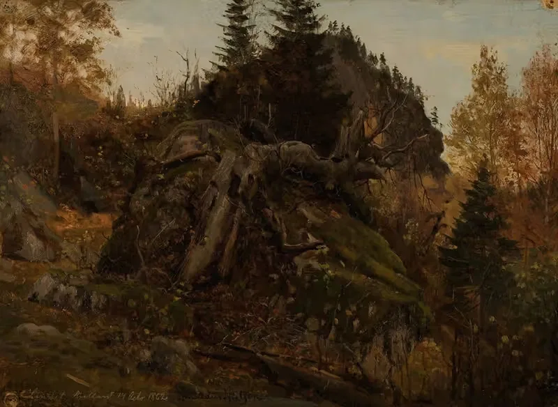 Осеннее исследование. Бьелланд, Мандал by Амальдус Нильсен, 1862 — digital art print download