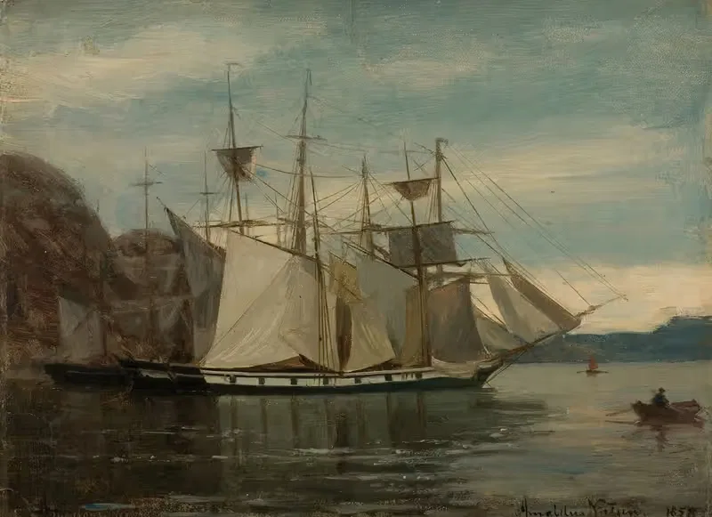 Kleven, Mandal by Amaldus Nielsen, 1858 — digital art print download