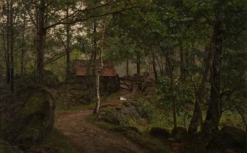 Под деревьями, Ховен у Мандала by Амальдус Нильсен, 1908 — digital art print download