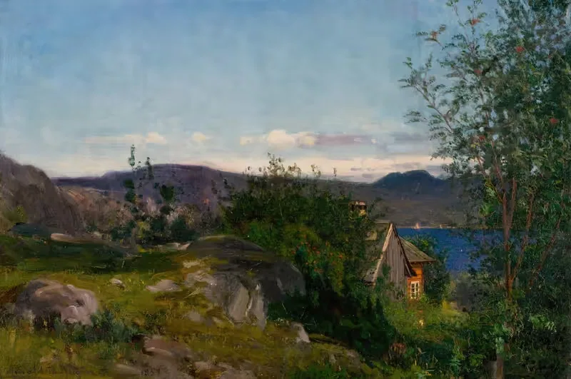 У Гьермундсхавна, Хардангер by Амальдус Нильсен, 1859 — digital art print download