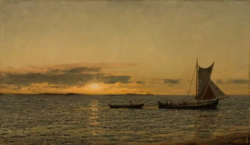 Ved solnedgang by Amaldus Nielsen, 1916 — digital art print download