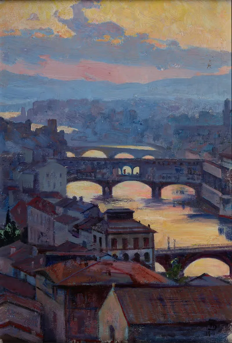 Закат над Арно by Амброший Сабатовский, 1911 — digital art print download