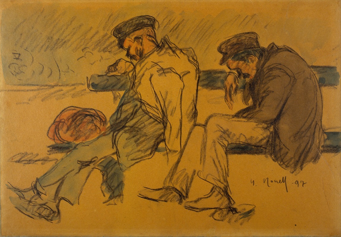 Two Poor Men Sleeping by Исидре Нонель, 1897 — digital art print download
