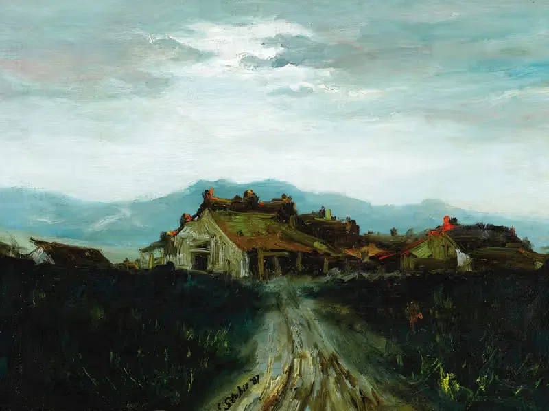 House in Landscape by Charles Stewart Stobie, 1887 — digital art print download