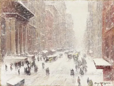 Снежная буря на авеню by Гай Карлтон Уиггинс, 1917-1918 — digital art print download
