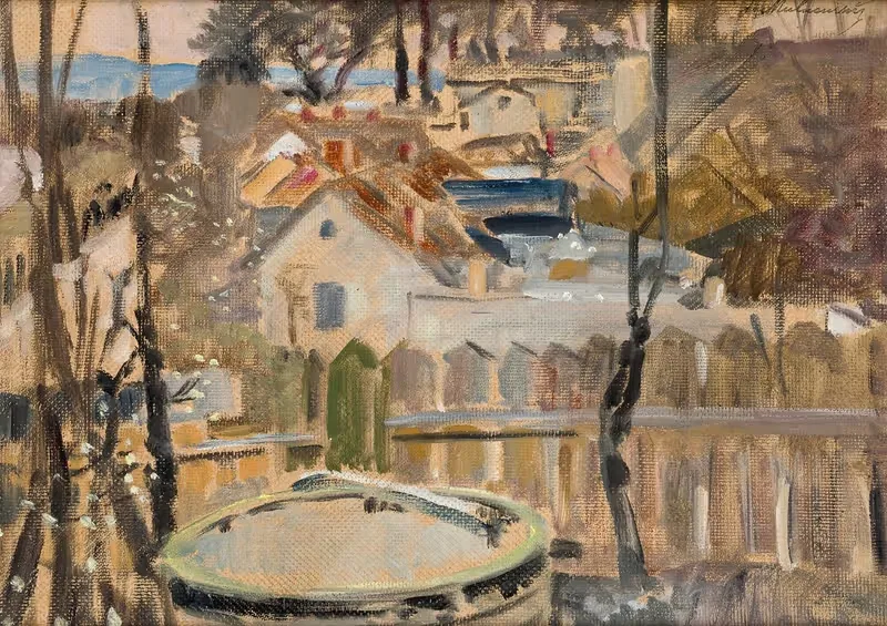 Пейзаж с колодцем by Яцек Мальчевский, 1908-1912 — digital art print download