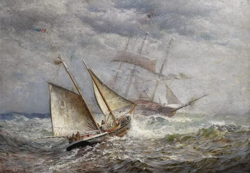 American Ships Meet at Sea — James Gale Tyler