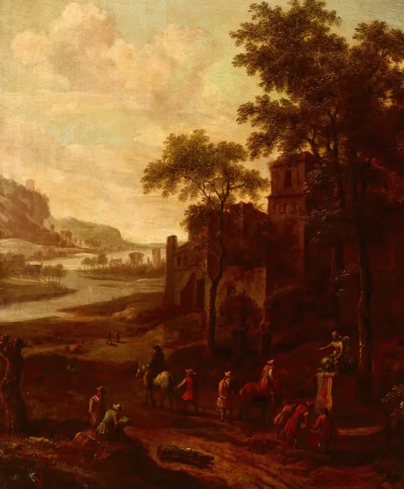 Landscape with a Group of Wanderers — Jan Blom