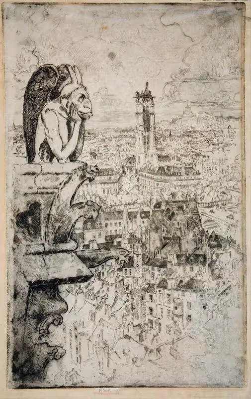 Paris from Notre-Dame by Joseph Pennell — digital art print download