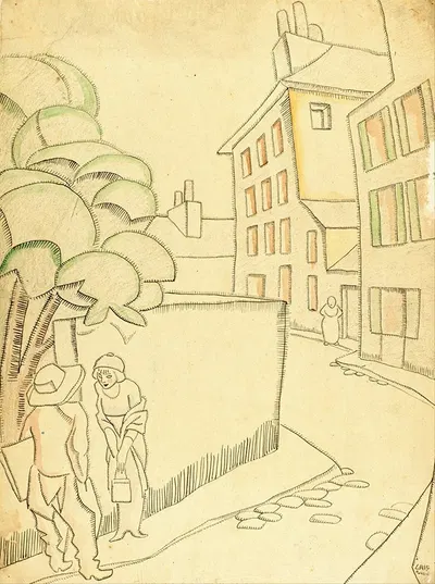 Une rue à Montmartre by Хуан Грис, 1911 — digital art print download