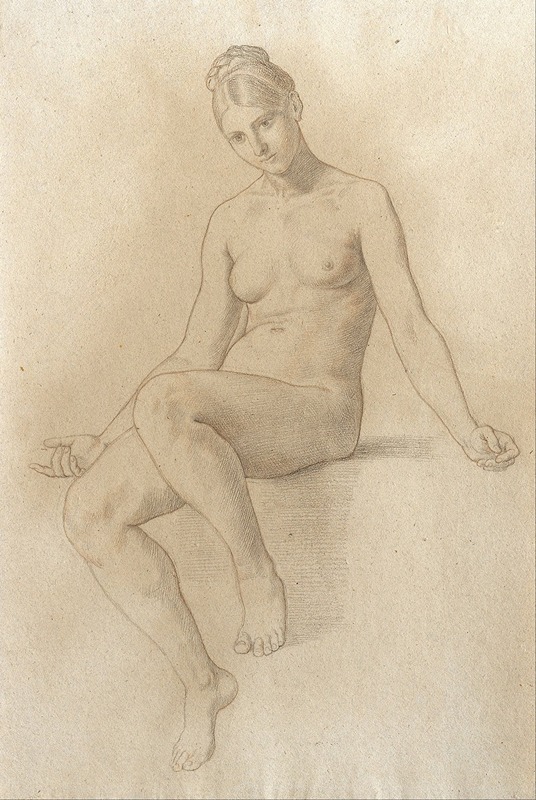 Female Nude by Julius Schnorr von Carolsfeld, 1810 — digital art print download
