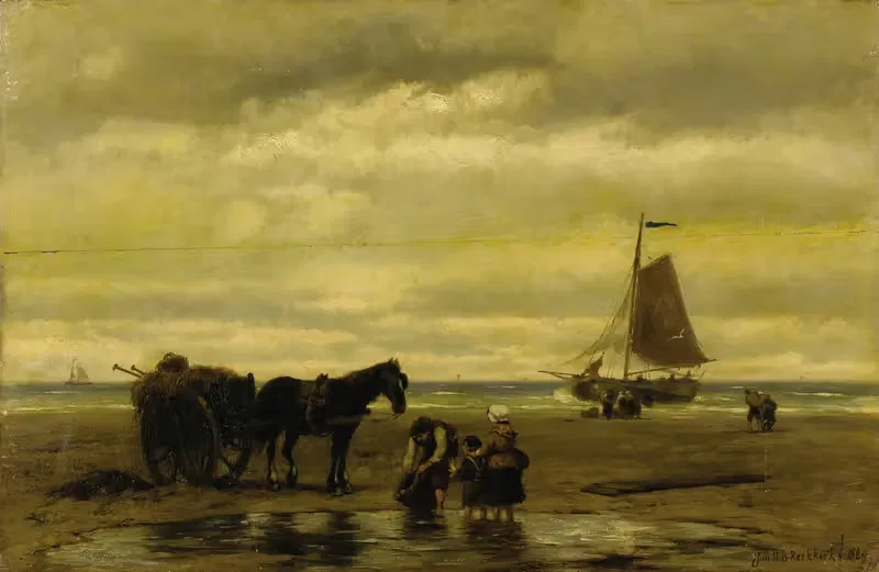 Сбор водорослей by Иоганнес Германус Баренд Кеккок, 1809 — digital art print download