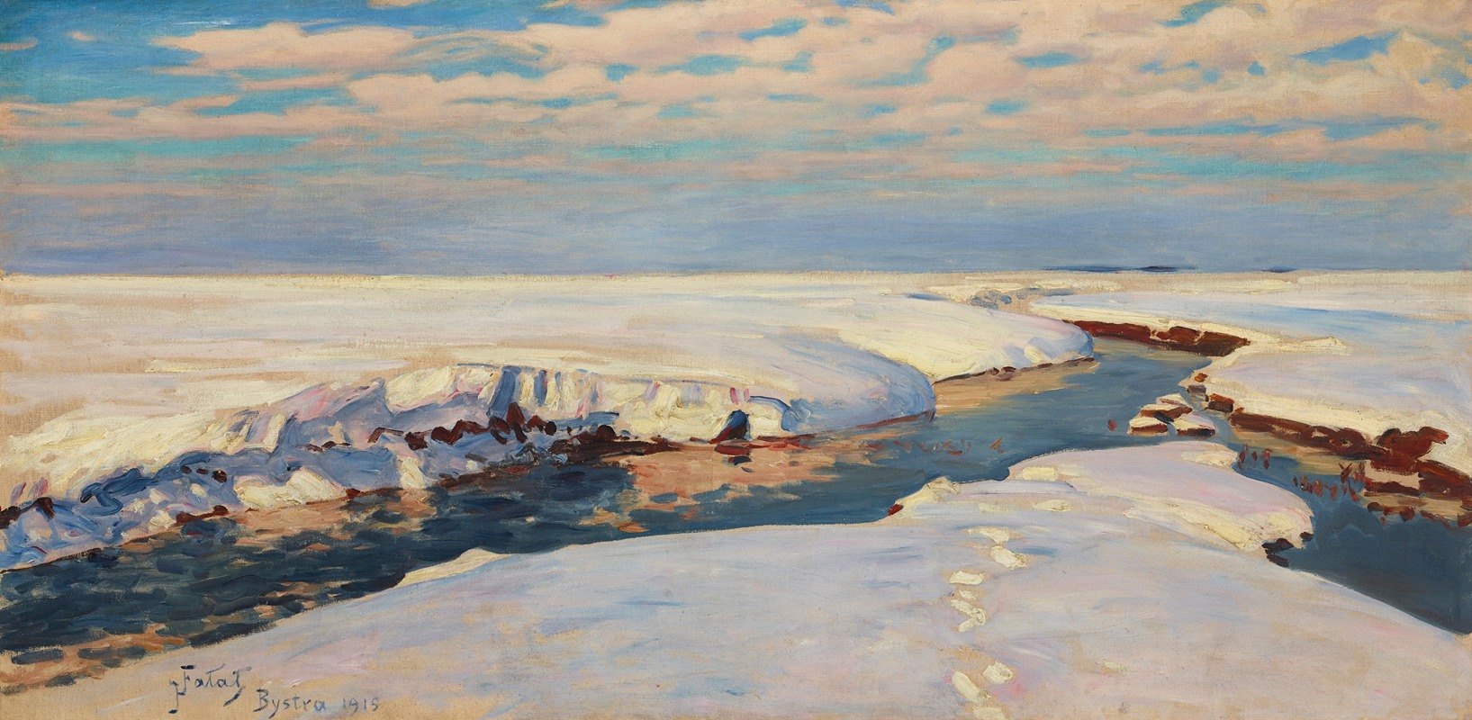Зимний пейзаж by Юлиан Фалат, 1915 — digital art print download