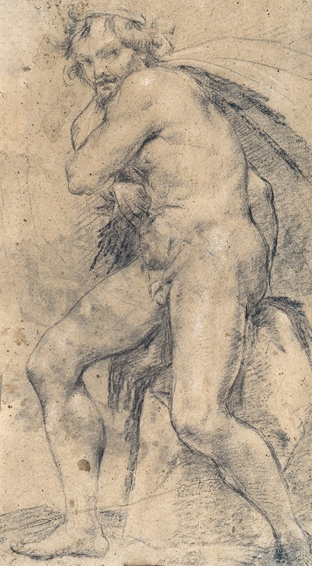 Male Nude (Hercules) by Лудовико Караччи, 1588 — digital art print download