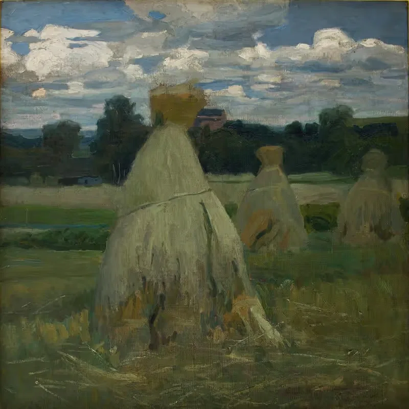 Кучи кукурузы на ландшафте by Станислав Камоцкий, 1903 — digital art print download