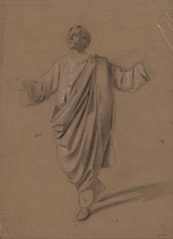 Academic study of a male figure — Mariano Fortuny Marsal