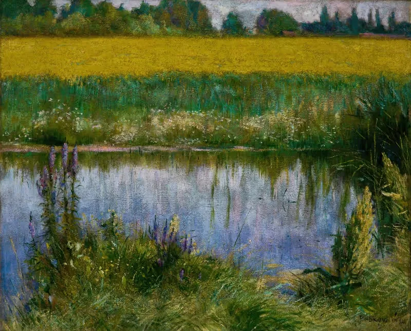 Field of Lupine — Władysław Podkowiński