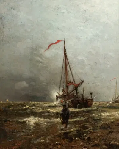 Coast of Holland by Arthur Quartley, 1882 — digital art print download